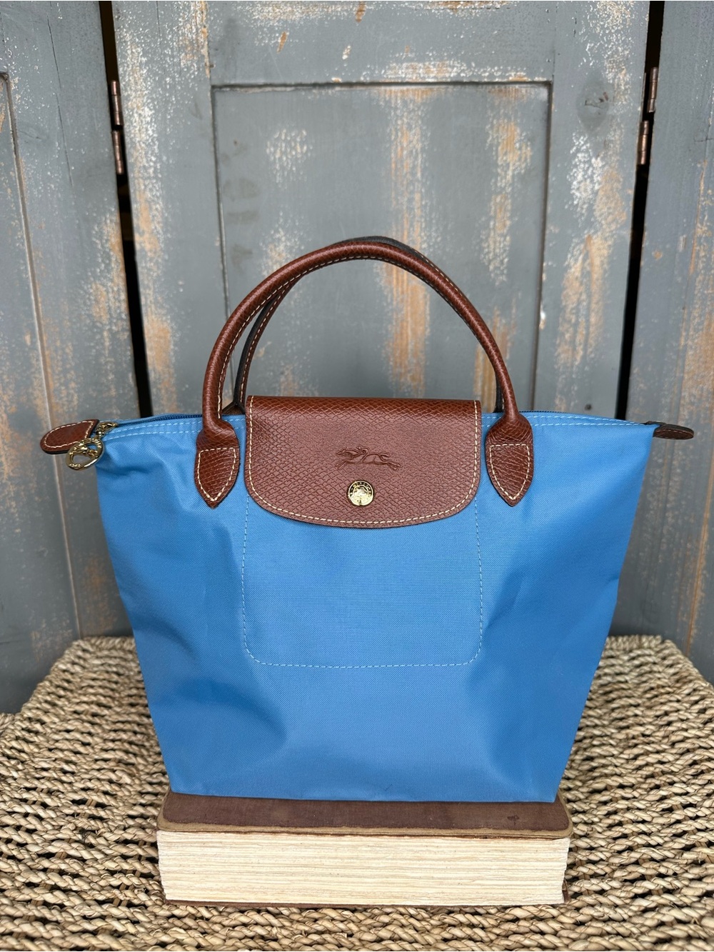Longchamp Le Pliage Nylon Top Handle S Original Handbag Lagoon NWOT